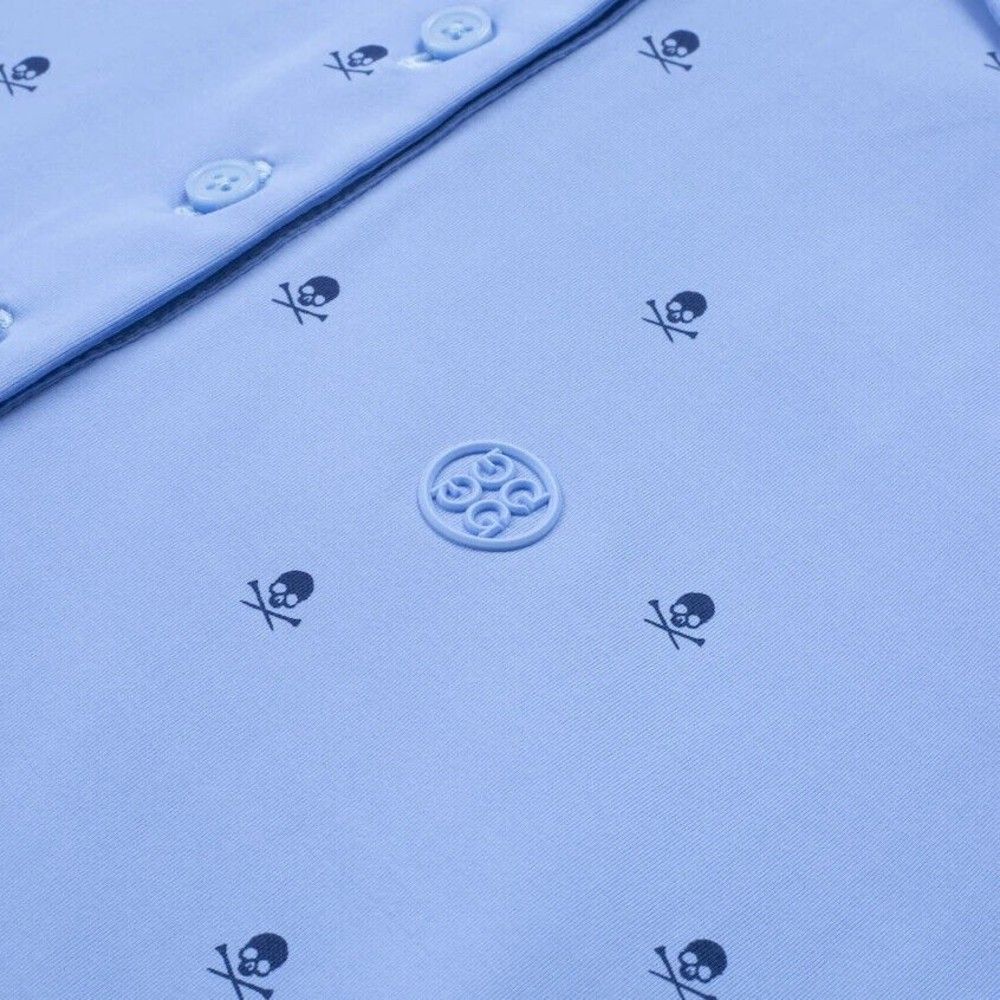 G/FORE Light Blue Polo with Navy Micro-Print - Picture 7 of 7